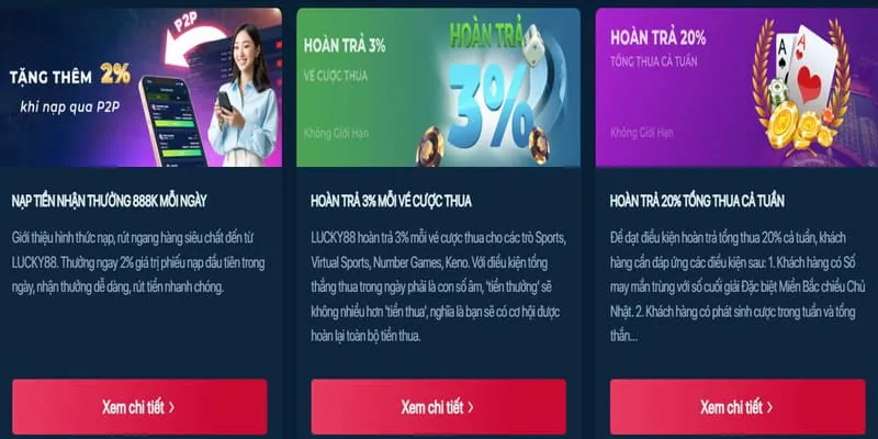 Giới hạn cược và rút tiền cao hơn cho VIP